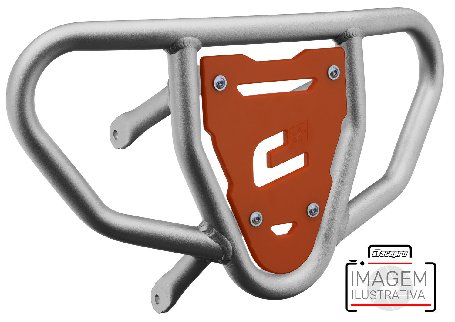 Crosspro - Front Bumper CR03 For Can Am (BRP) DS 450-Ice Polish Tube / Orange Plate
