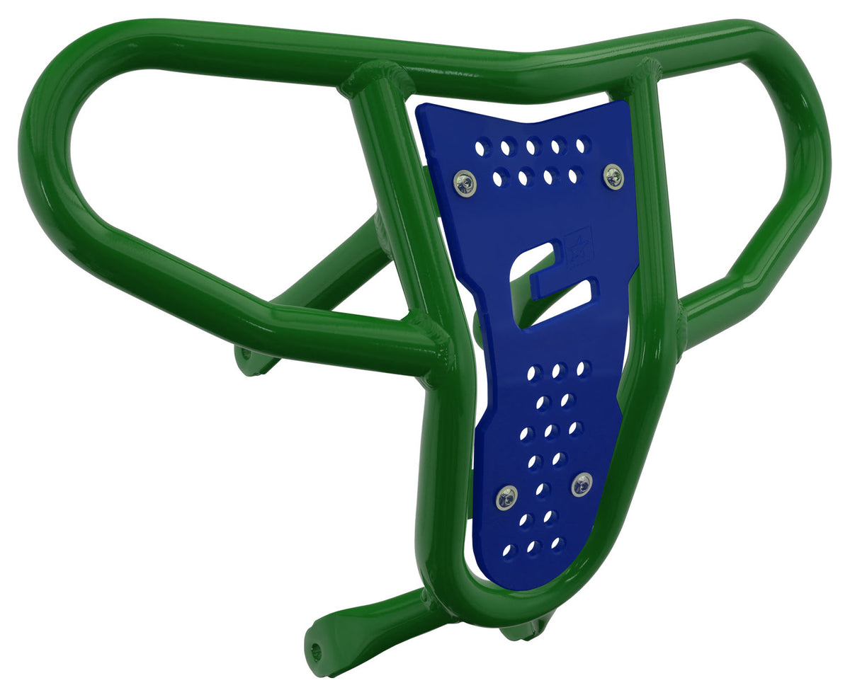 Crosspro - Front Bumper CR04 For Suzuki LT-R 450-Green Tube / Blue Plate