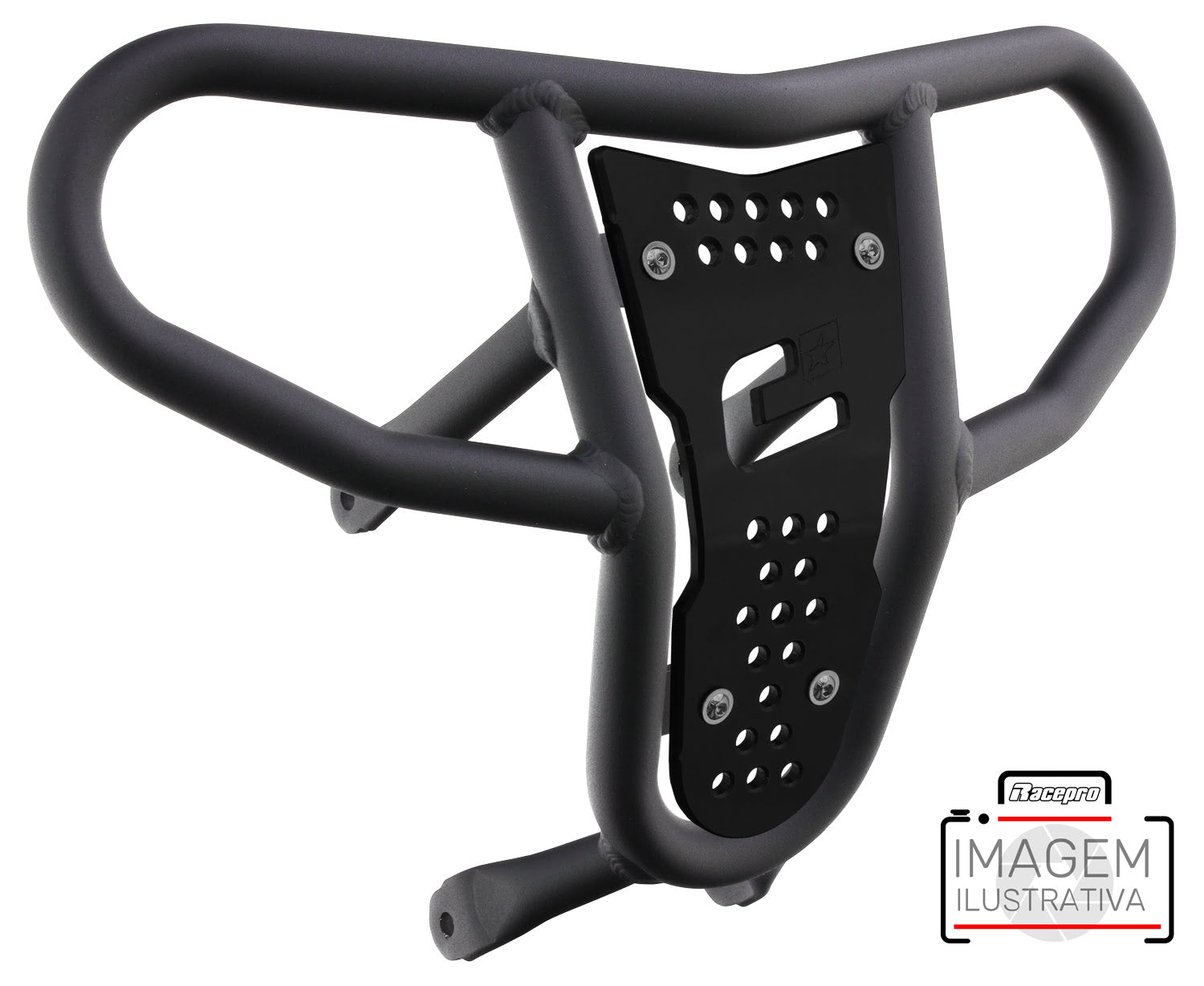 Crosspro - Front Bumper CR04 For Arctic Cat 400 DVX, Honda TRX 400, TRX 450, Honda TRX 400, Kawasaki KFX 400, Suzuki LT-Z 400-Textured Black Tube / Black Plate
