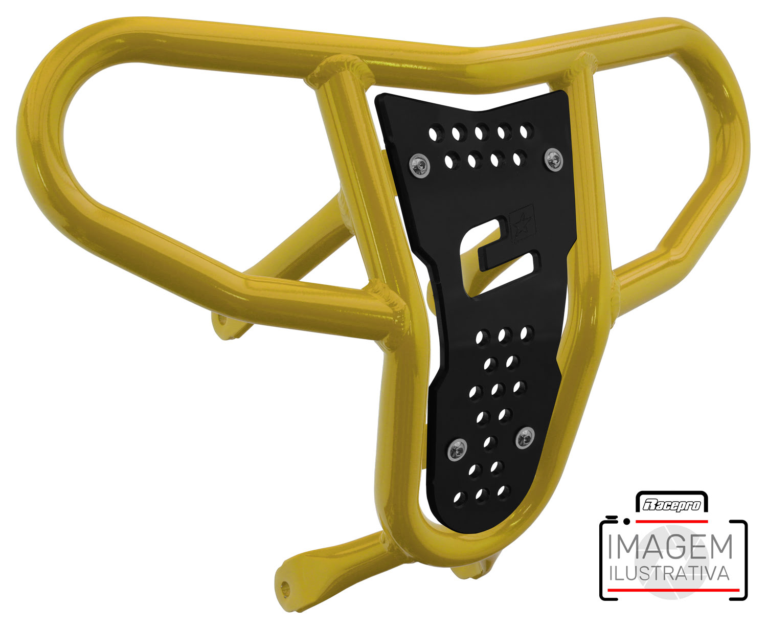 Crosspro - Front Bumper CR04 For 450 XC (ATV), 525 XC (ATV), KTM 450 SX (ATV), 505 SX (ATV)-Yellow Tube / Black Plate