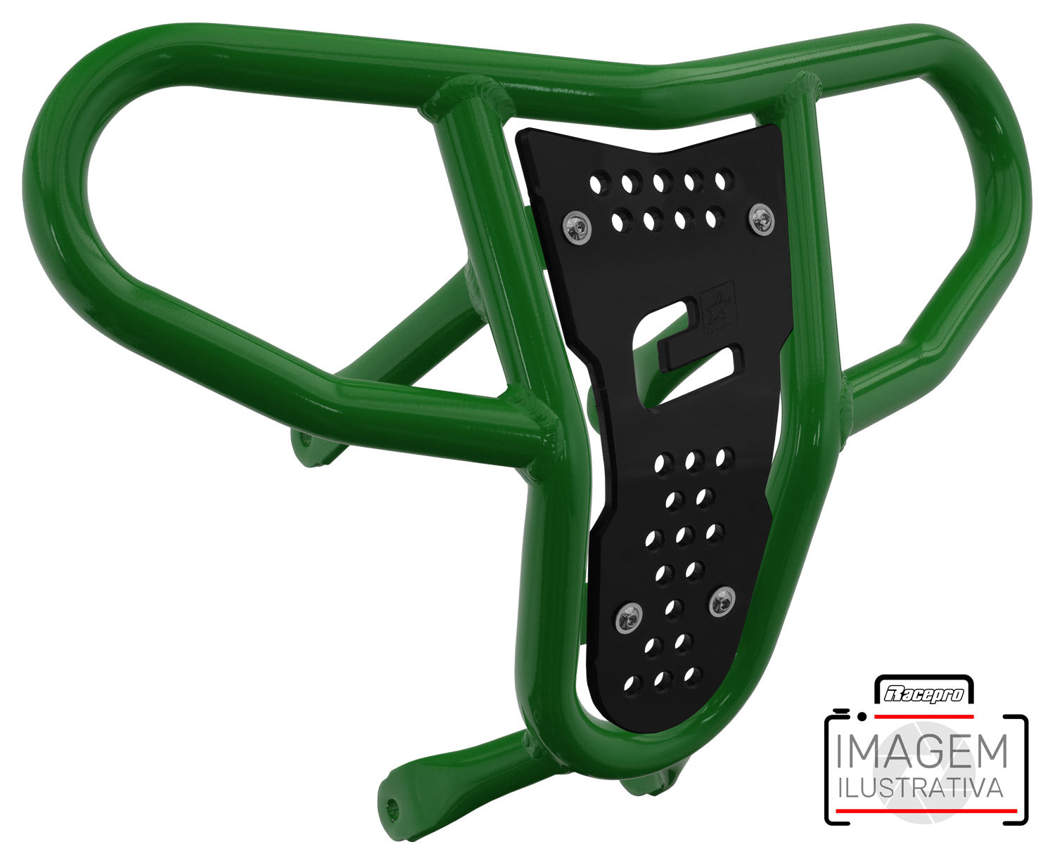 Crosspro - Front Bumper CR04 For Kawasaki KFX 450R-Green Tube / Black Plate