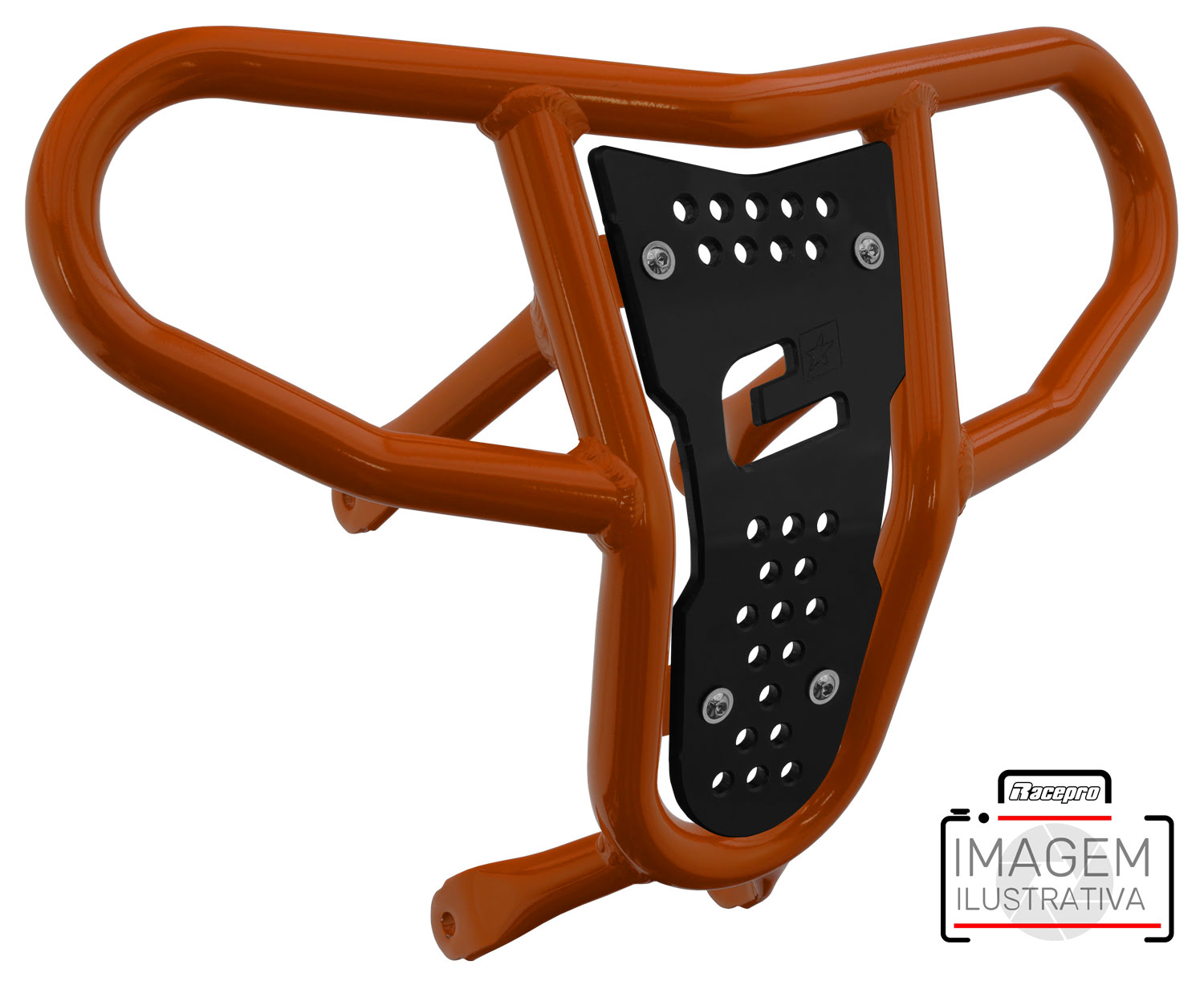 Crosspro - Front Bumper CR04 For Kawasaki KFX 450R-Orange Tube / Black Plate