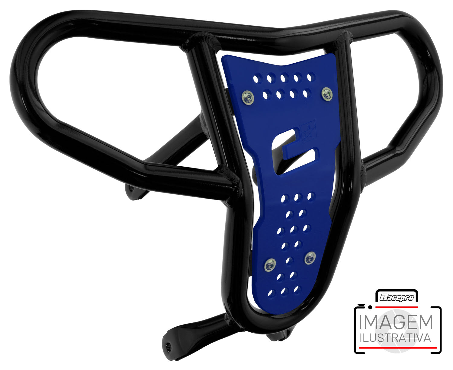 Crosspro - Front Bumper CR04 For 450 XC (ATV), 525 XC (ATV), KTM 450 SX (ATV), 505 SX (ATV)-Black Tube / Blue Plate
