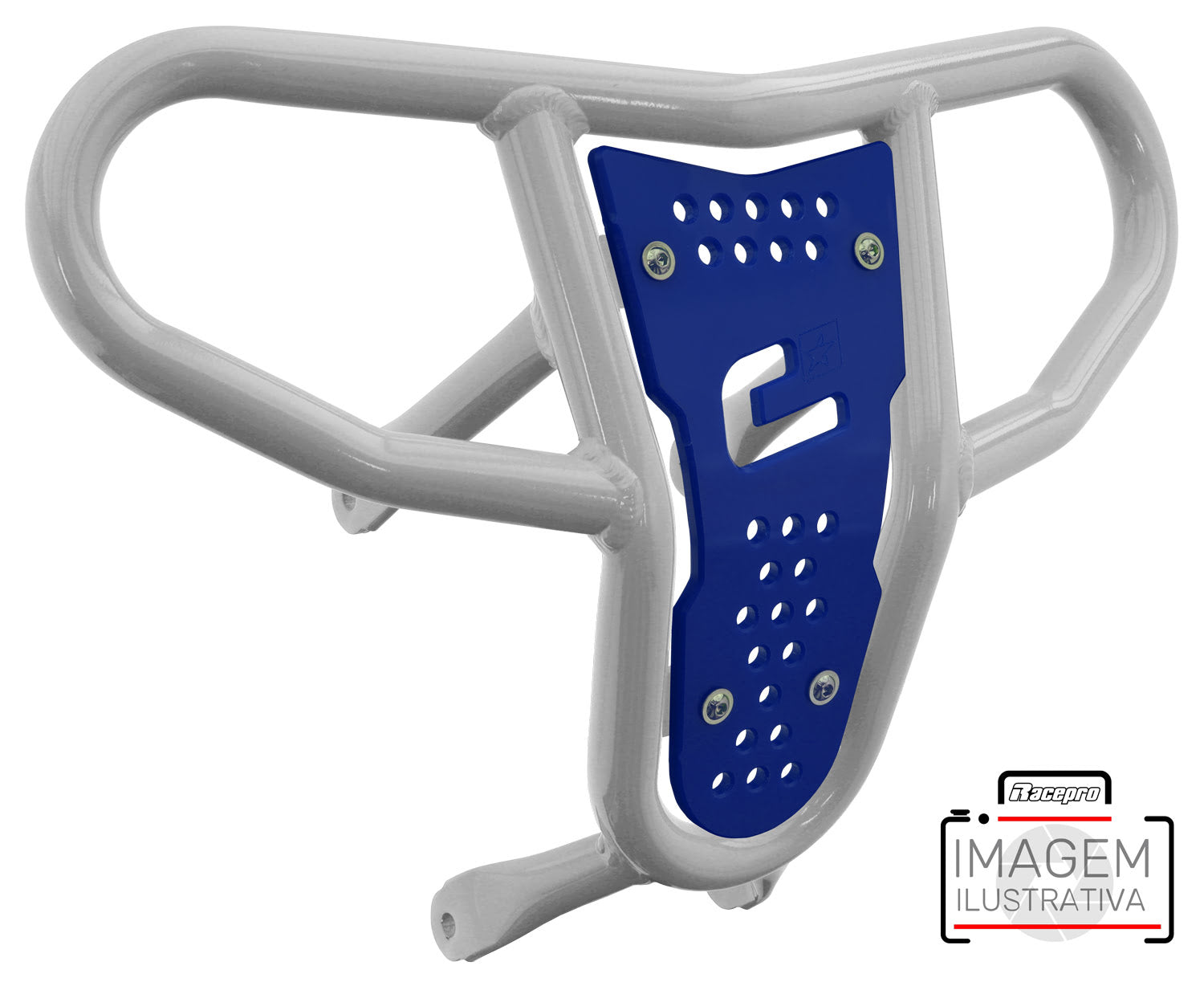 Crosspro - Front Bumper CR04 For Yamaha YFZ 450-White Tube / Blue Plate