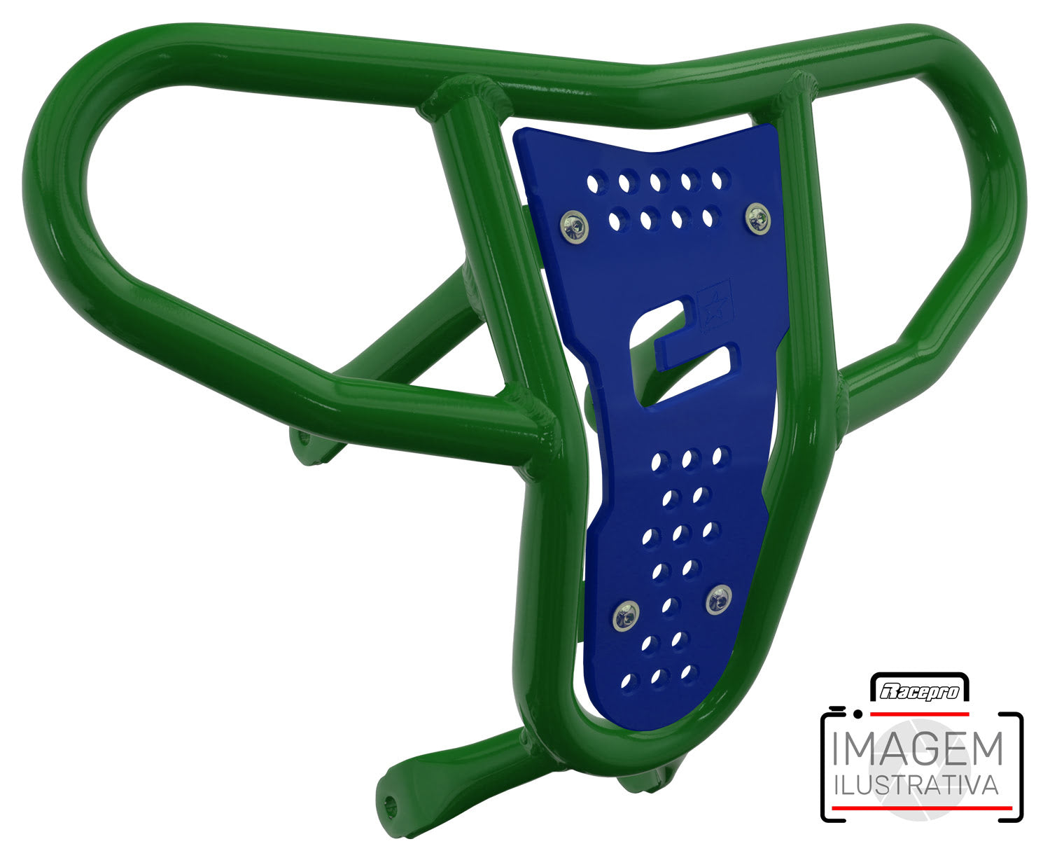 Crosspro - Front Bumper CR04 For Kawasaki KFX 450R-Green Tube / Blue Plate