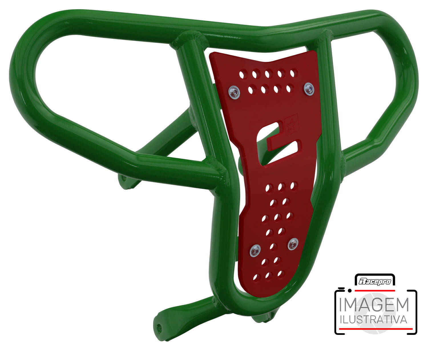 Crosspro - Front Bumper CR04 For Yamaha YFZ 450R-Green Tube / Red Plate