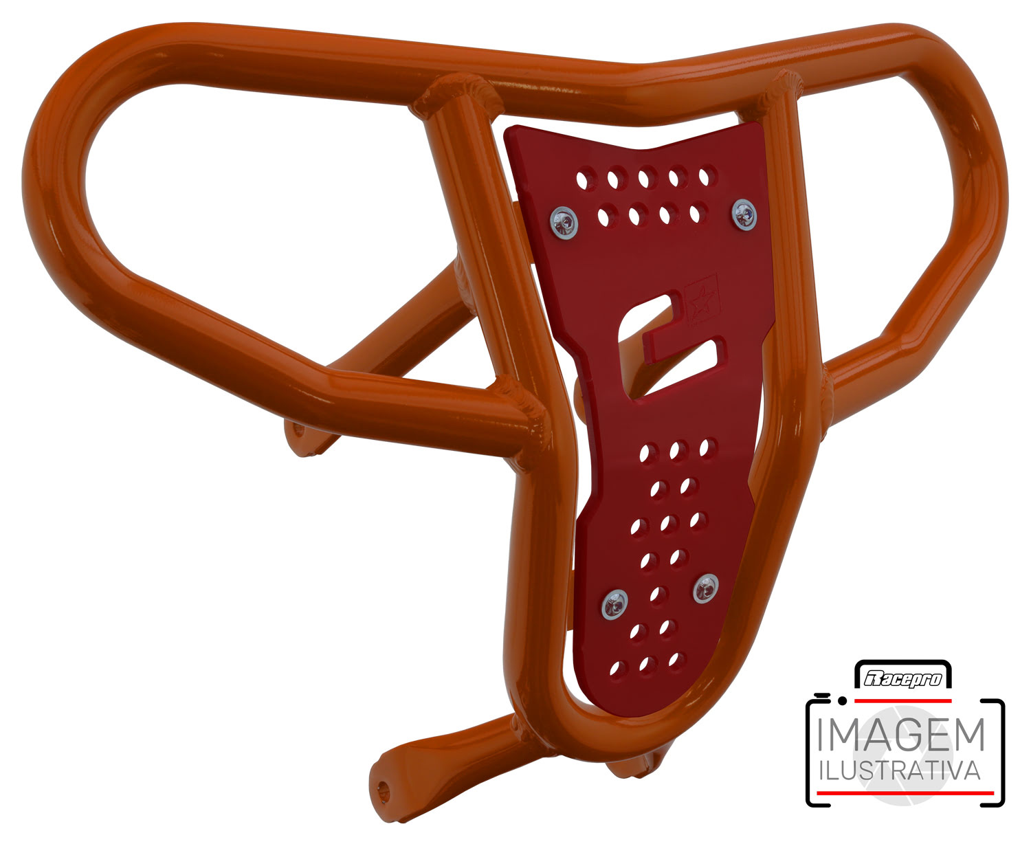 Crosspro - Front Bumper CR04 For Can Am (BRP) DS 450-Orange Tube / Red Plate