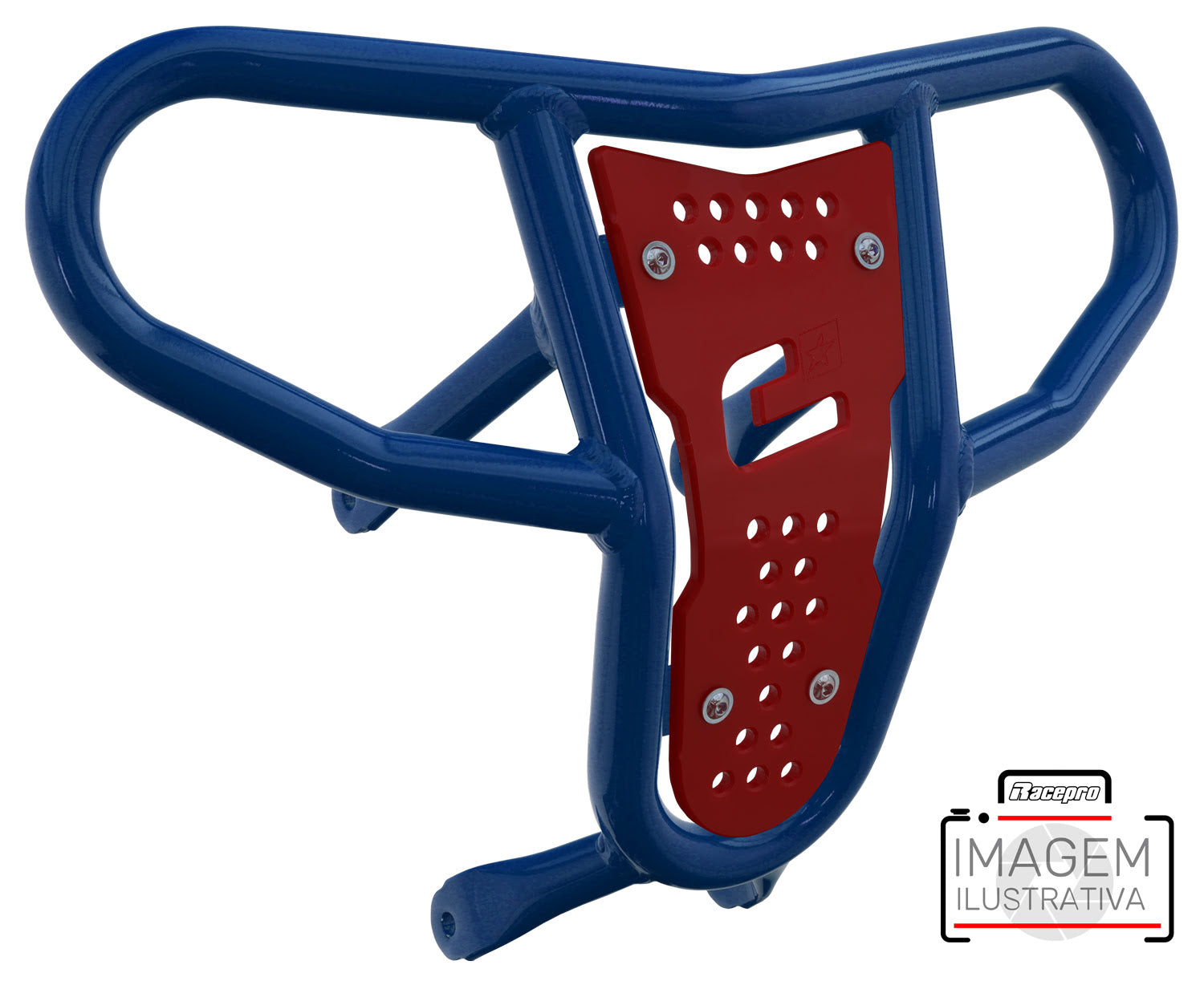 Crosspro - Front Bumper CR04 For Can Am (BRP) DS 450-Blue Tube / Red Plate