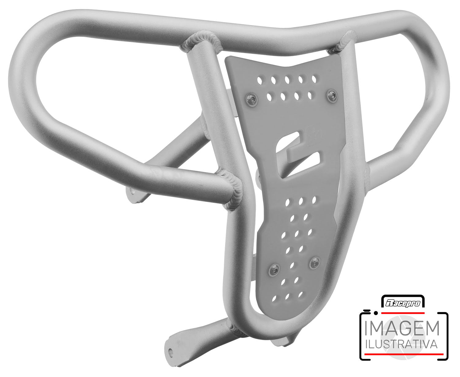 Crosspro - Front Bumper CR04 For 450 XC (ATV), 525 XC (ATV), KTM 450 SX (ATV), 505 SX (ATV)-Ice Polish Tube / White Plate