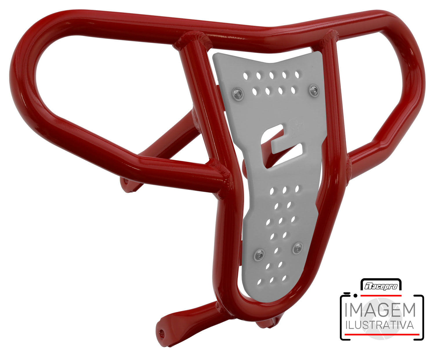 Crosspro - Front Bumper CR04 For Can Am (BRP) DS 450-Red Tube / White Plate