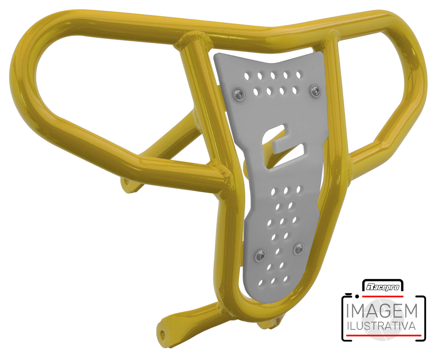 Crosspro - Front Bumper CR04 For Can Am (BRP) DS 450-Yellow Tube / White Plate