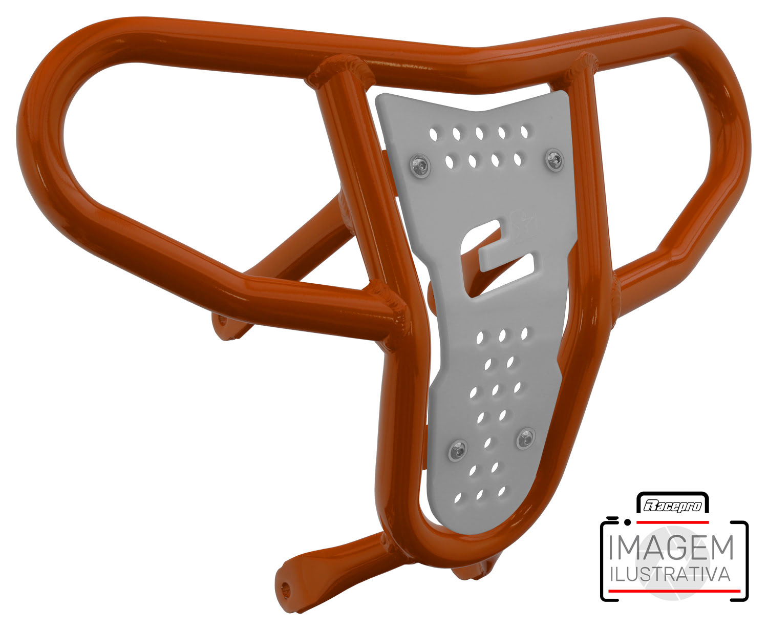 Crosspro - Front Bumper CR04 For Can Am (BRP) DS 450-Orange Tube / White Plate