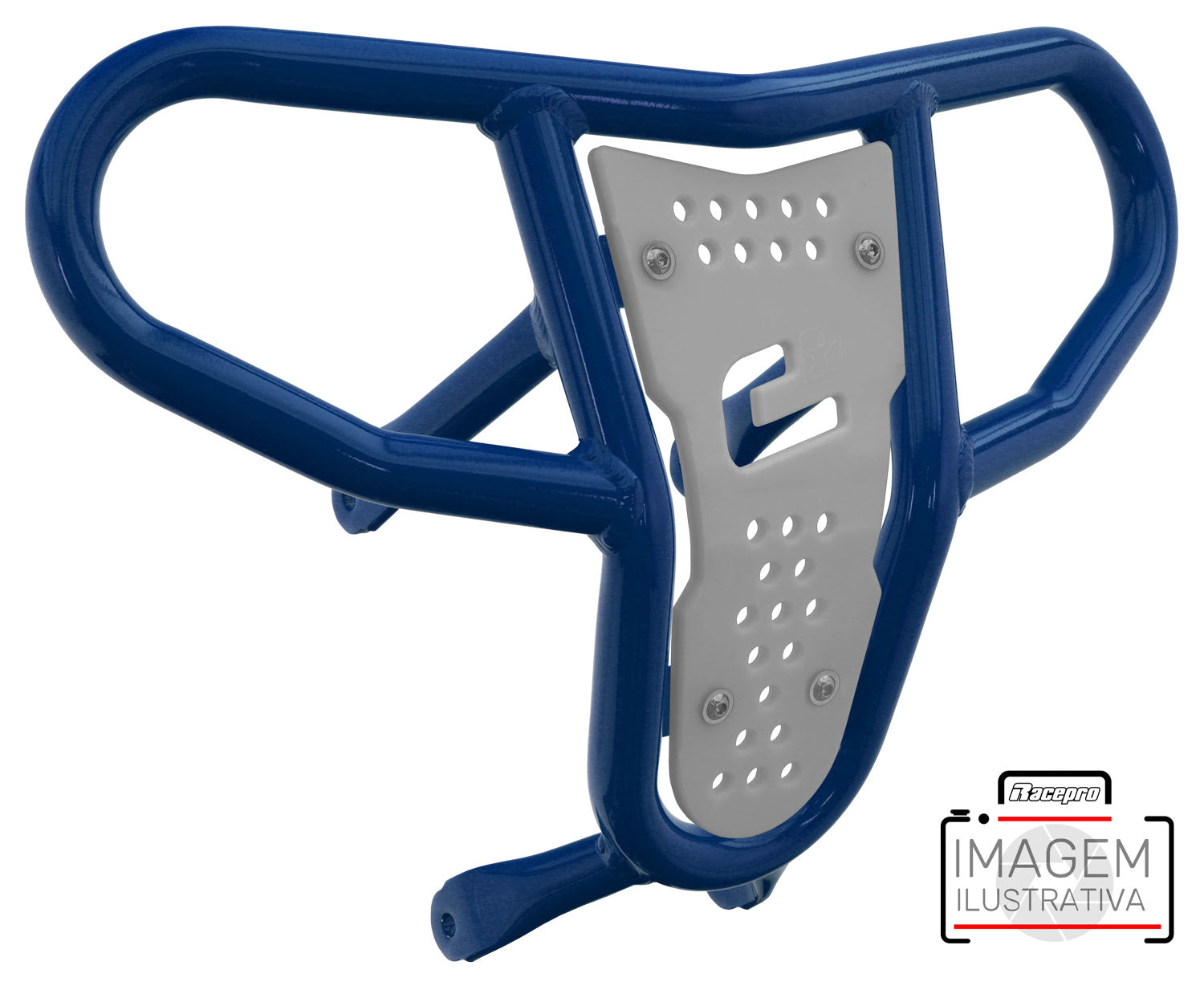 Crosspro - Front Bumper CR04 For 450 XC (ATV), 525 XC (ATV), KTM 450 SX (ATV), 505 SX (ATV)-Blue Tube / White Plate
