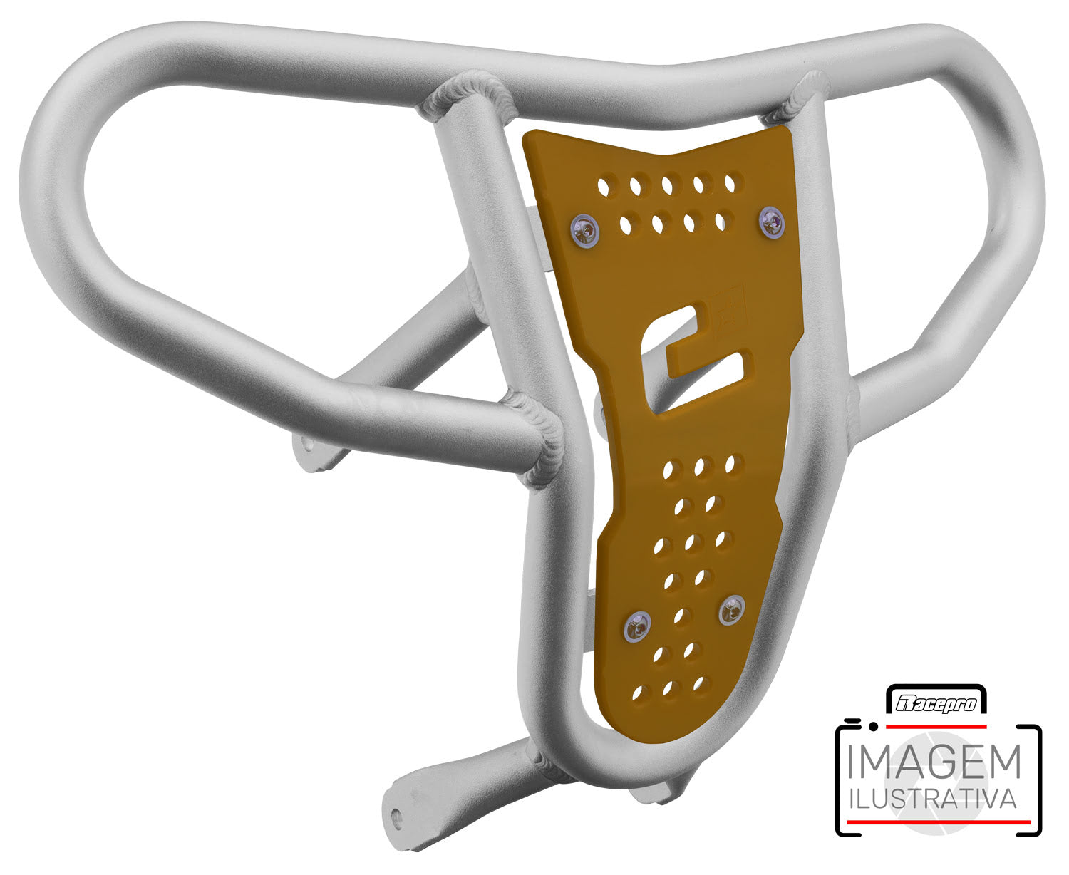 Crosspro - Front Bumper CR04 For Can Am (BRP) DS 450-Ice Polish Tube / Yellow Plate