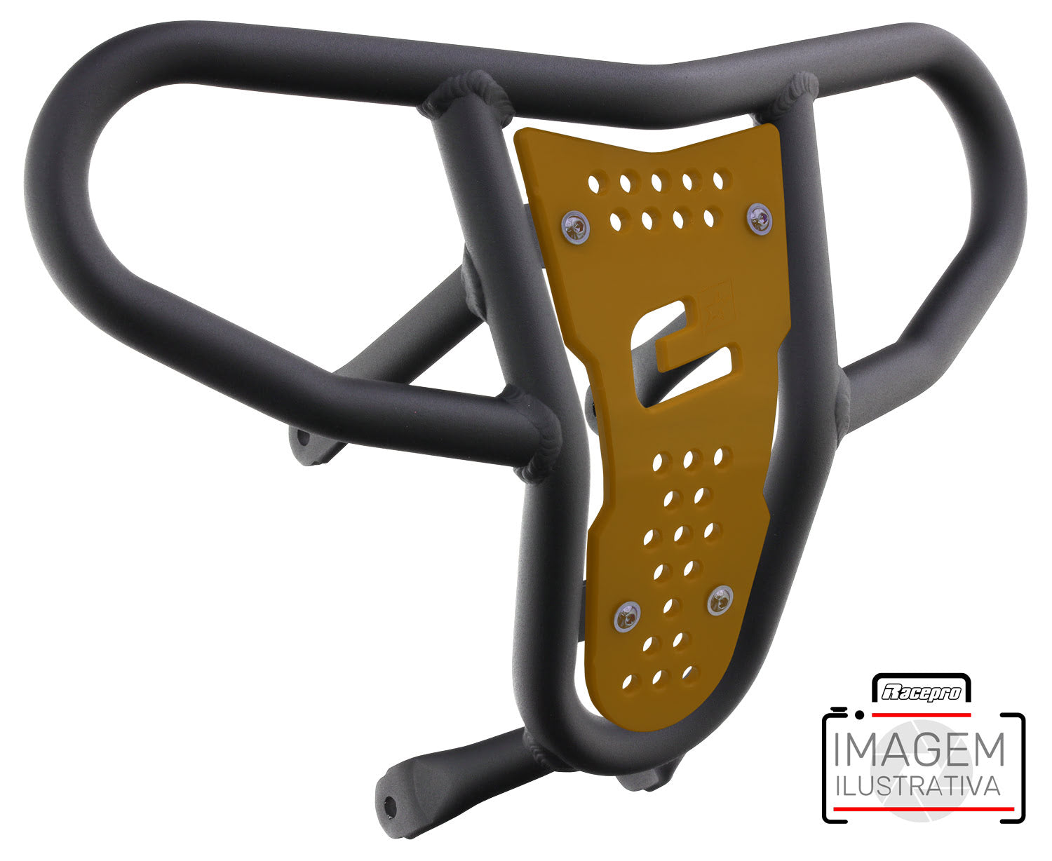 Crosspro - Front Bumper CR04 For 450 XC (ATV), 525 XC (ATV), KTM 450 SX (ATV), 505 SX (ATV)-Textured Black Tube / Yellow Plate