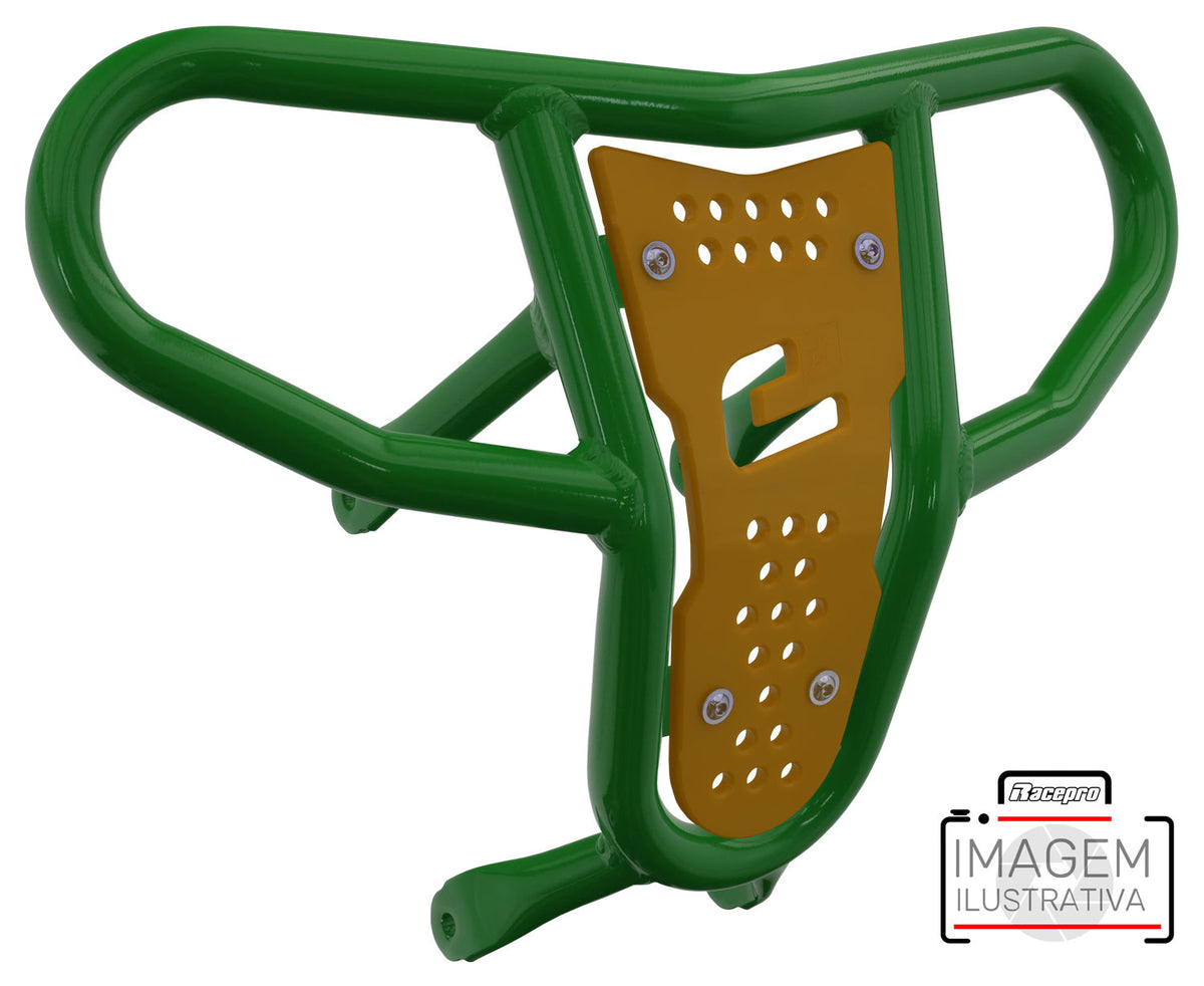 Crosspro - Front Bumper CR04 For 450 XC (ATV), 525 XC (ATV), KTM 450 SX (ATV), 505 SX (ATV)-Green Tube / Yellow Plate
