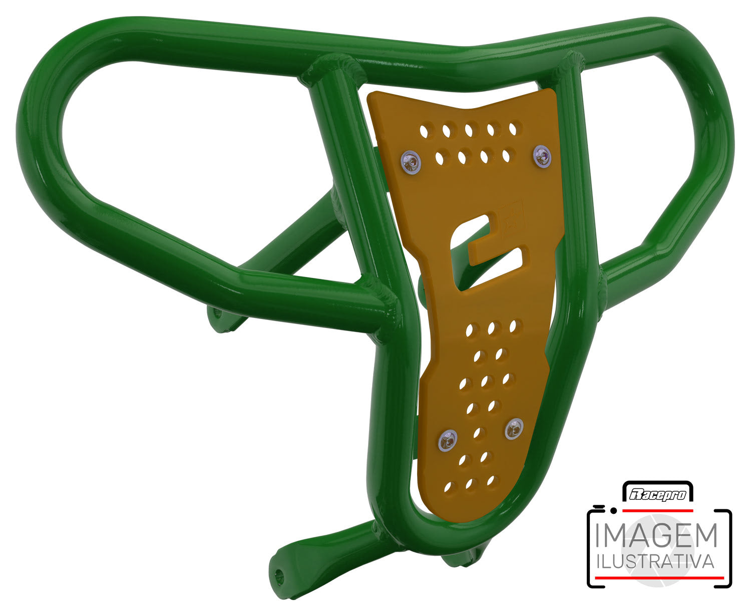 Crosspro - Front Bumper CR04 For Yamaha YFM 700 Raptor-Green Tube / Yellow Plate