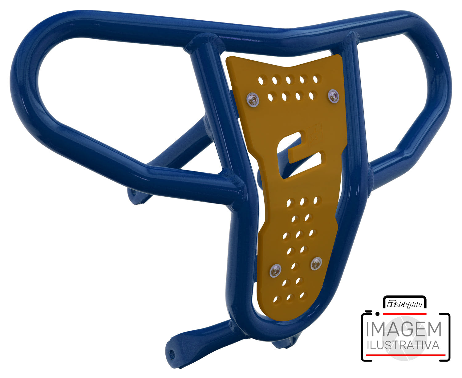 Crosspro - Front Bumper CR04 For Yamaha YFM 700 Raptor-Blue Tube / Yellow Plate