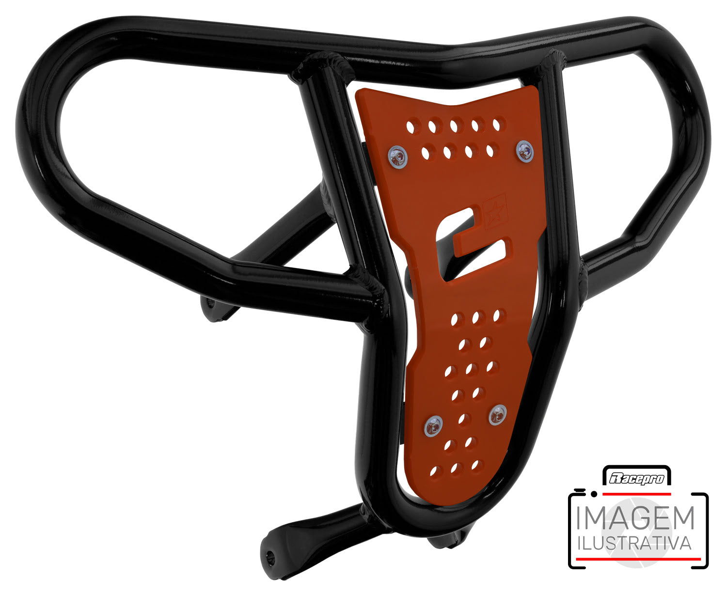 Crosspro - Front Bumper CR04 For 450 XC (ATV), 525 XC (ATV), KTM 450 SX (ATV), 505 SX (ATV)-Black Tube / Orange Plate