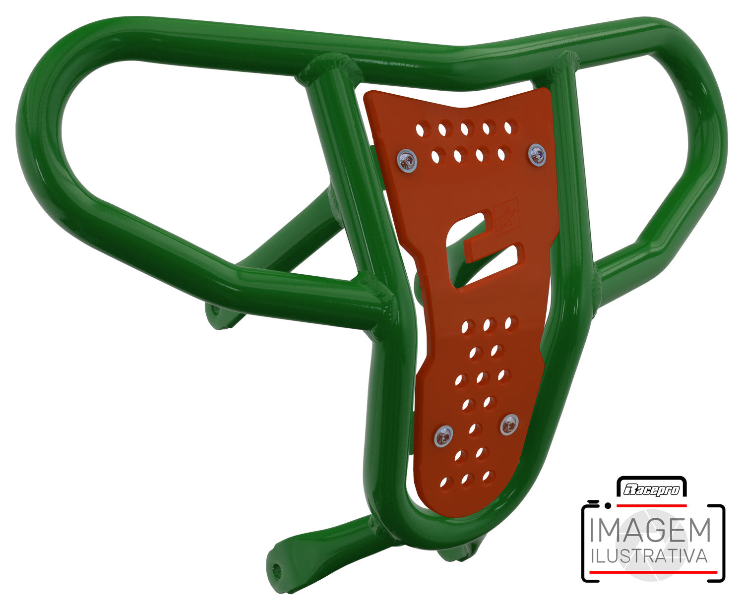 Crosspro - Front Bumper CR04 For Yamaha YFM 660 Raptor-Green Tube / Orange Plate