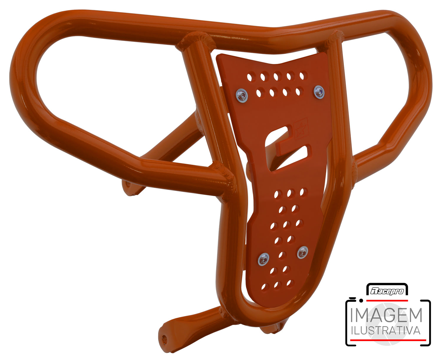 Crosspro - Front Bumper CR04 For Yamaha YFM 660 Raptor-Orange Tube / Orange Plate