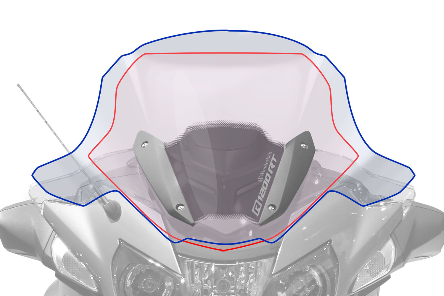 Wunderlich Touring Screen  R 1200/1250 RT LC clear. A luxury touring screen for Tourers. Optimal relief of head, upper body and shoulders.