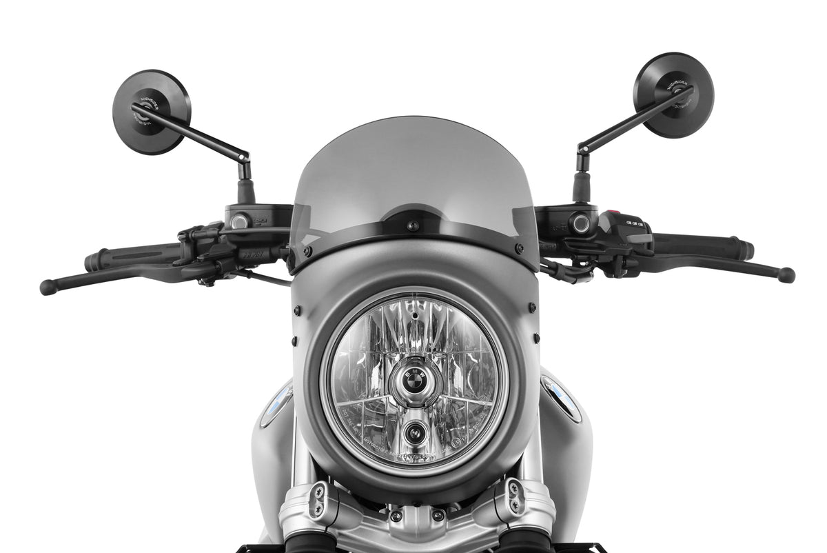 Short windshield for »VINTAGE« cockpit fairing for the R nine T. Available in transparent, smoky and yellow.