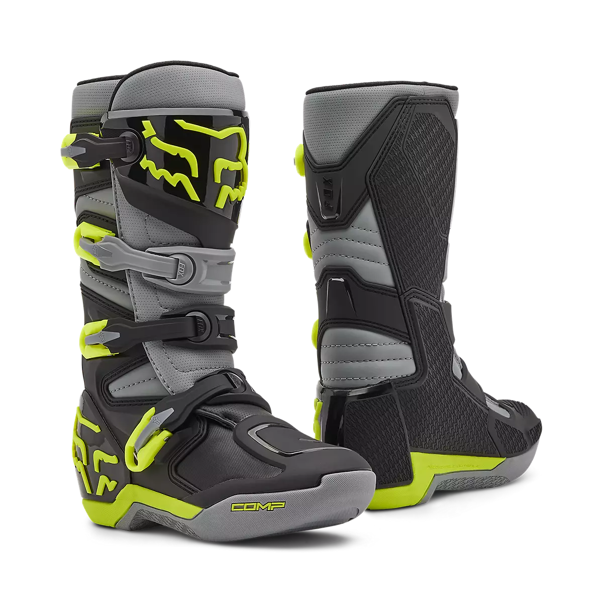 Fox Racing - Comp Boot Youth-Grey/Yellow (30471-086)