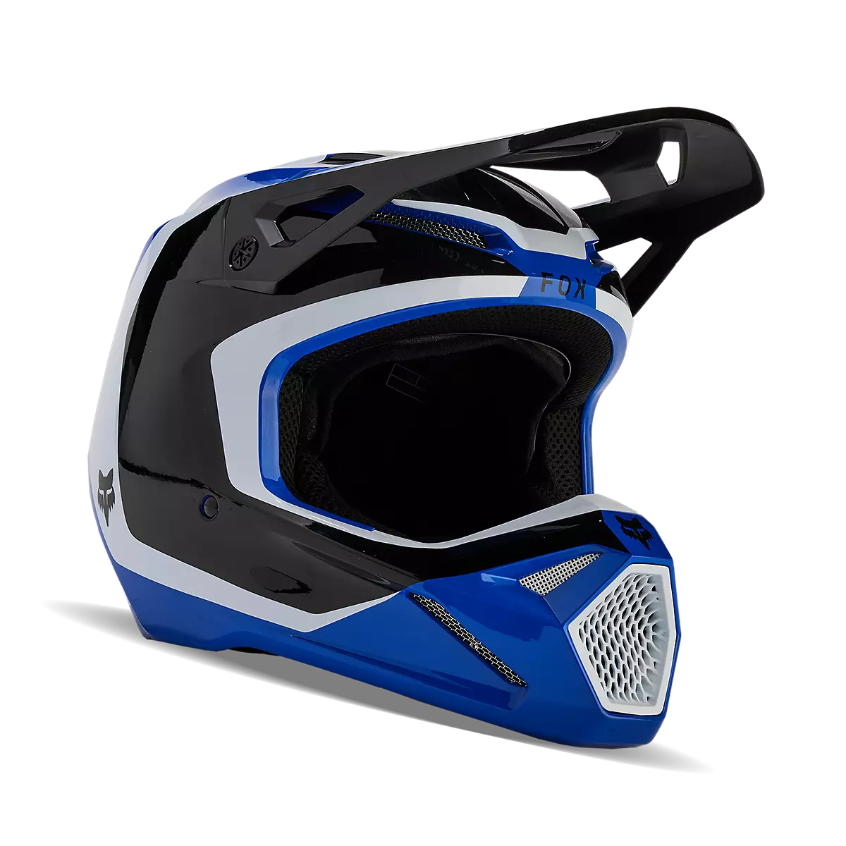 FOX TRACER キッズヘルメット 黒/青/白 Fox Racing - V1 Nitro Helmet Youth