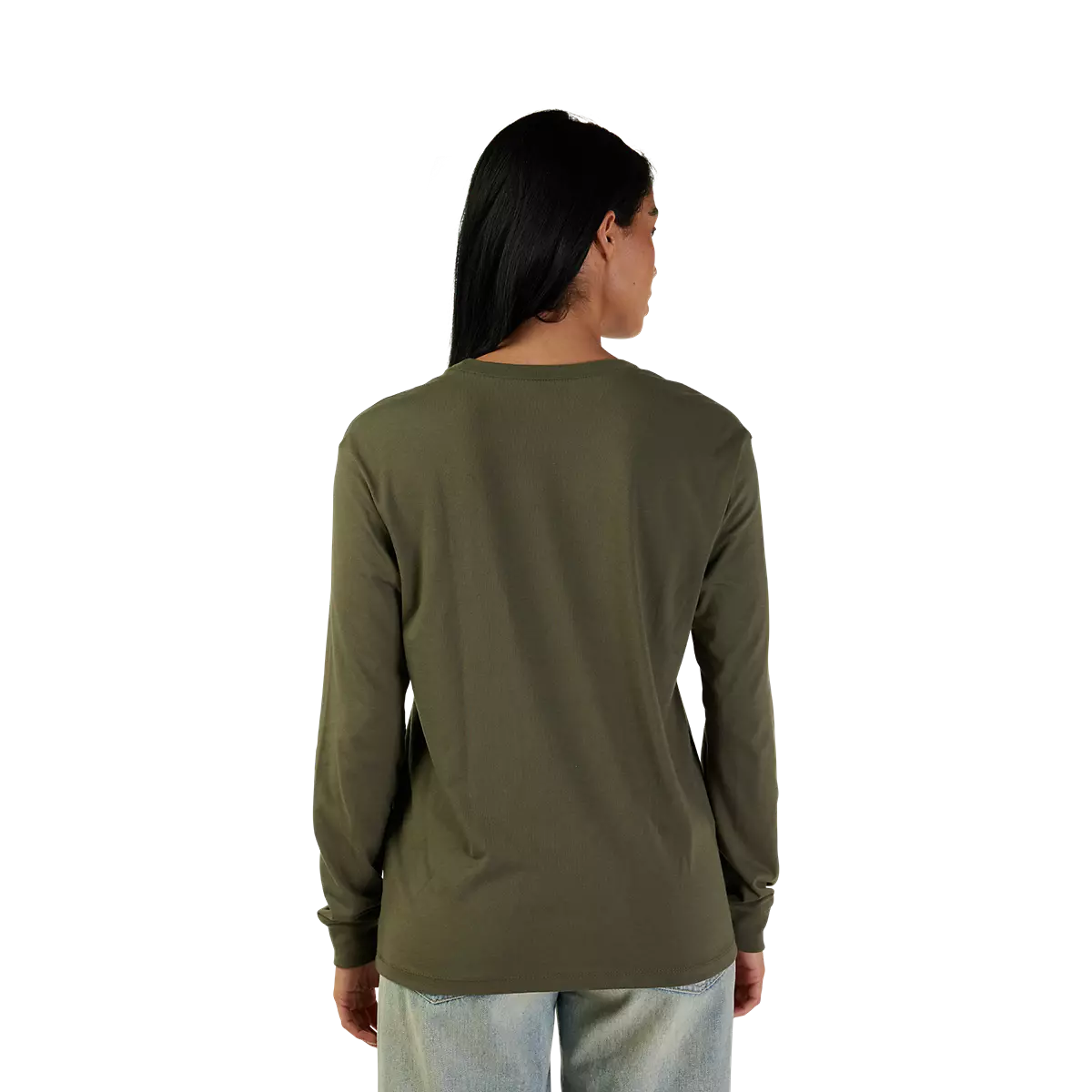 191972852541 31849-099XS W FOX HEAD LS TOP  Olive Green