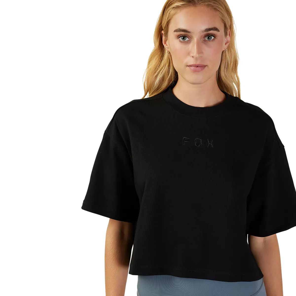 Fox Racing - Womens Wordmark Os Crop Tee-Black (31984-001)