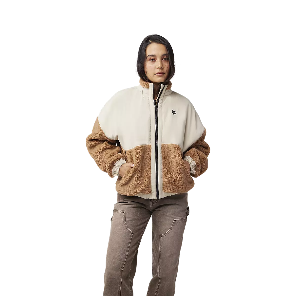 Fox Racing - Womens Survivalist Sherpa Full Zip Jacket-Walnut (32776-356)