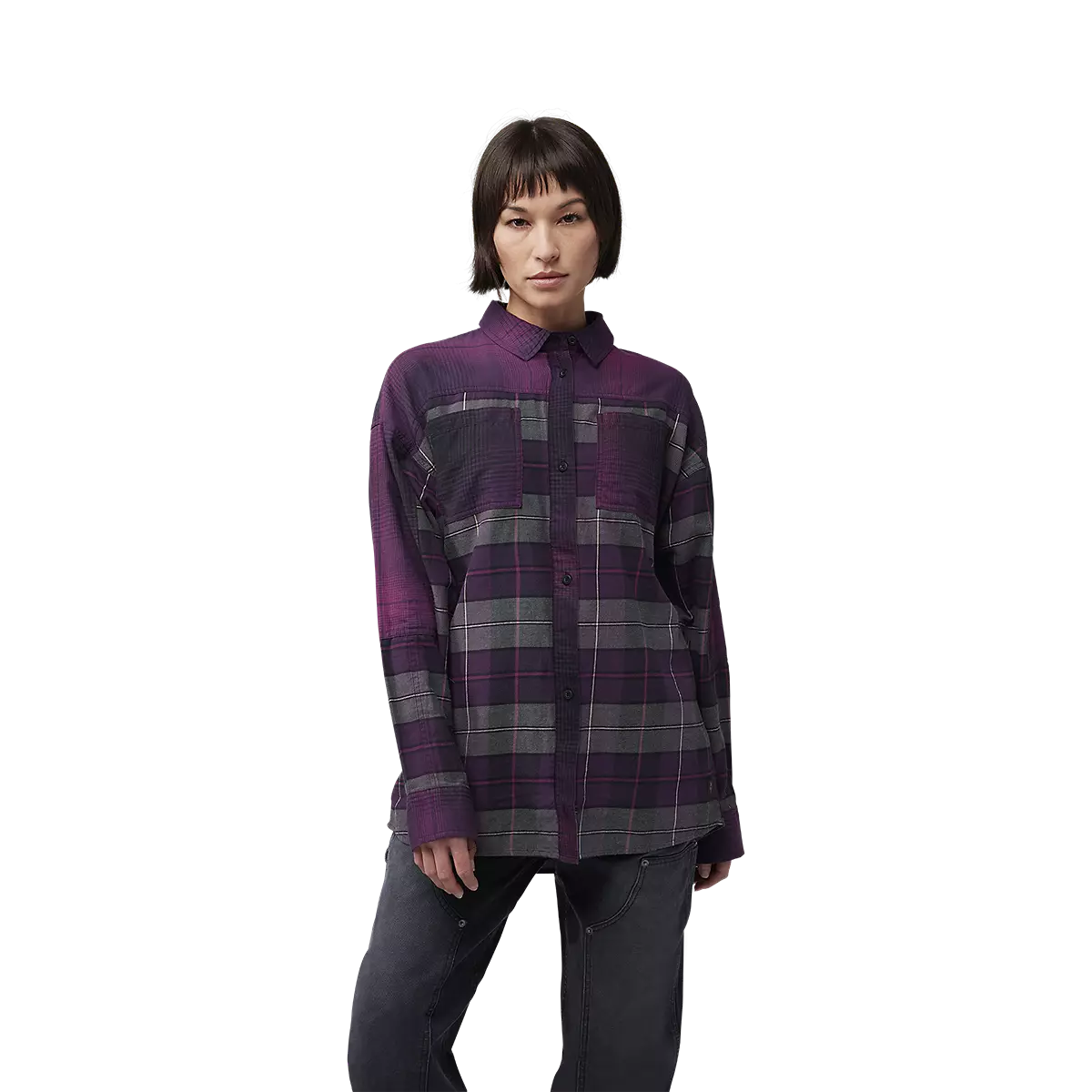 Fox Racing - Womens Oversized Flannel Shirt-Sangria (32827-552)