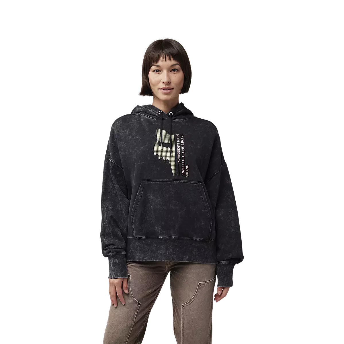 Fox Racing - Womens Throttle Oversized Pullover Hoodie-Black (32828-001)