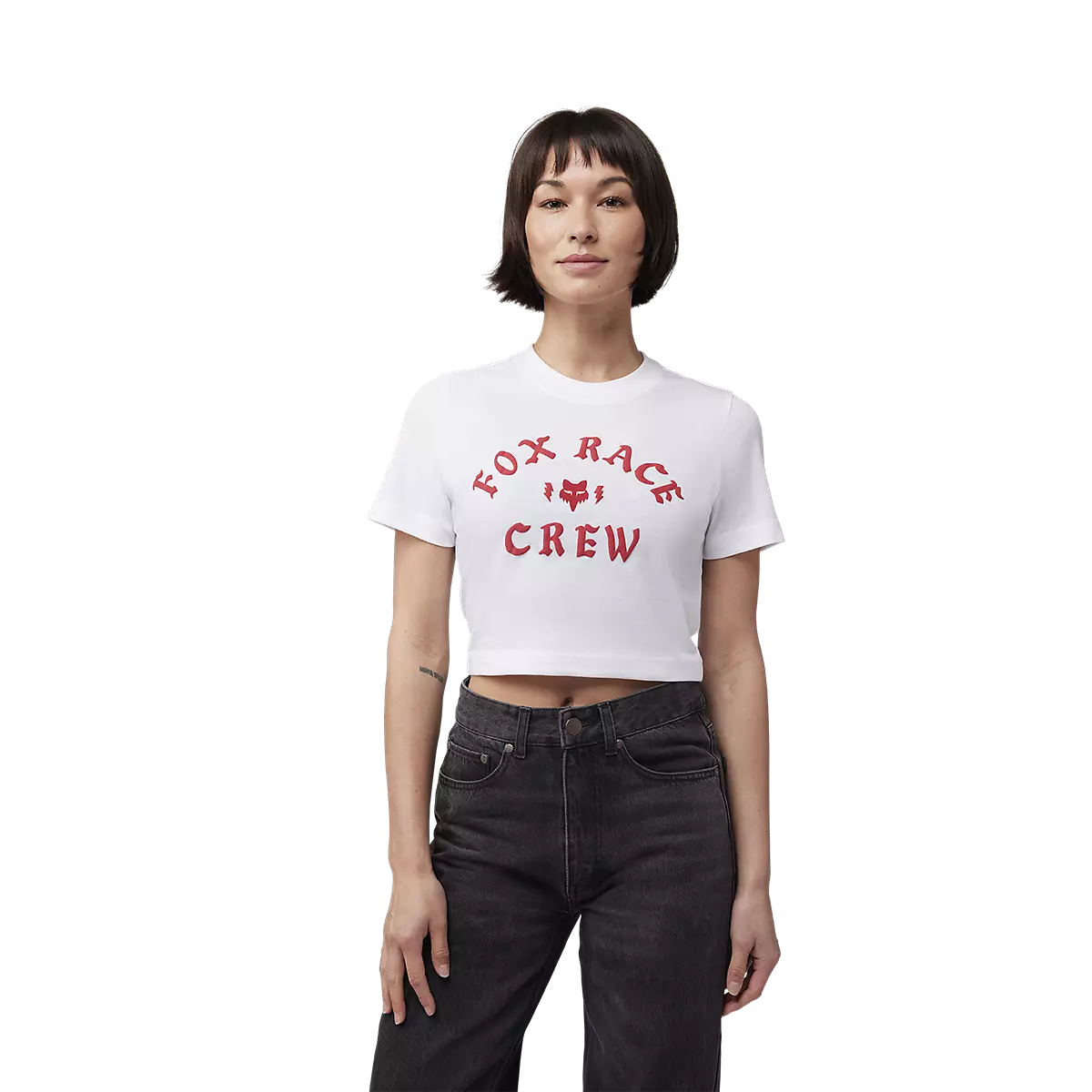Fox Racing - Womens Race Crew Cropped Tee-White (32834-008)