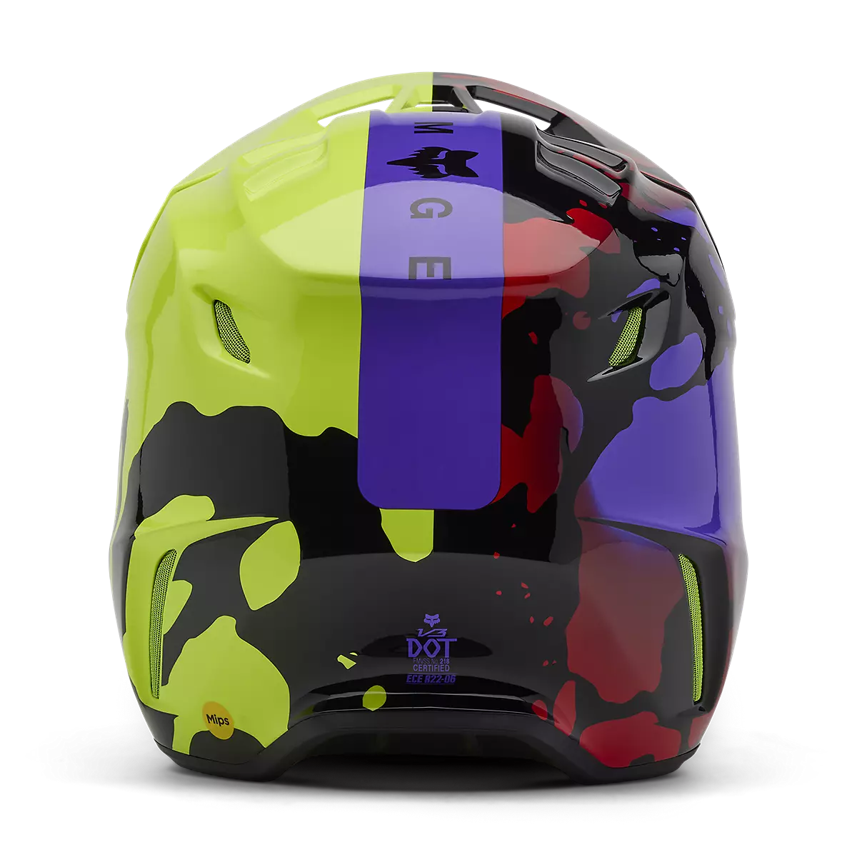 Fox Racing - V3 Throttle Helmet-Flo Yellow (32998-130)