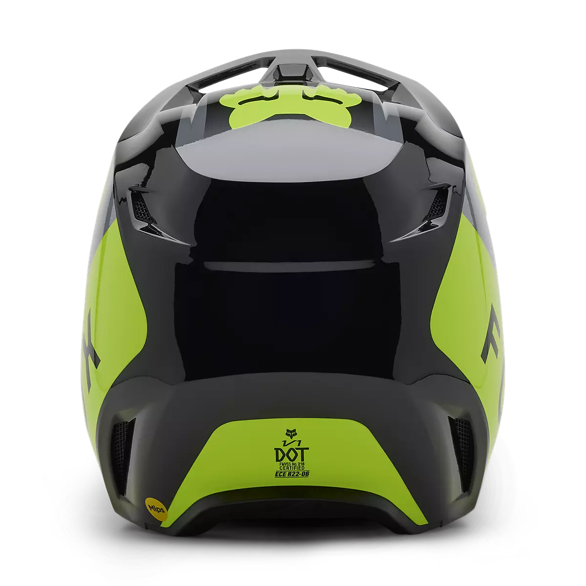 Fox Racing - V1 Lean Helmet-Grey/Yellow (32999-086)