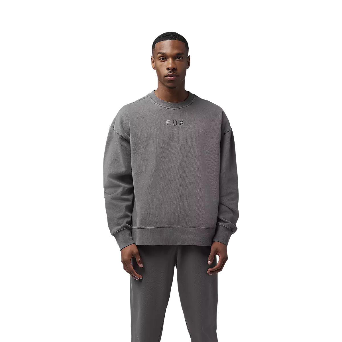 Fox Racing - Wordmark Oversized Crew Pullover-Pewter (33142-052)