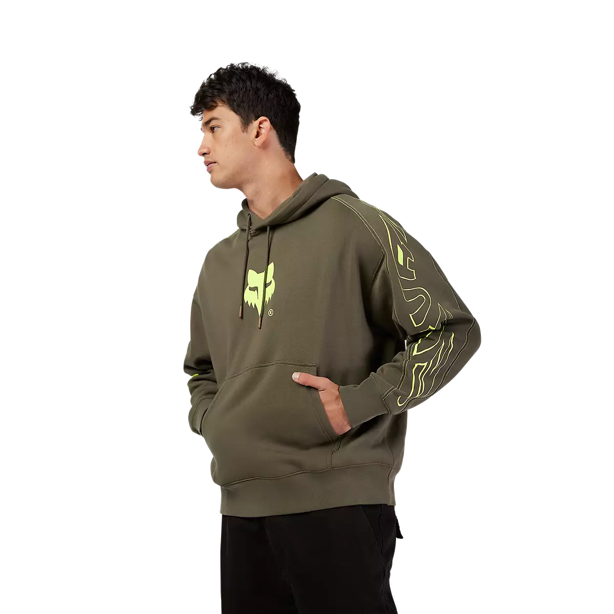 Fox Racing - Elevated Oversized Pullover Hoodie-Military (33378-373)
