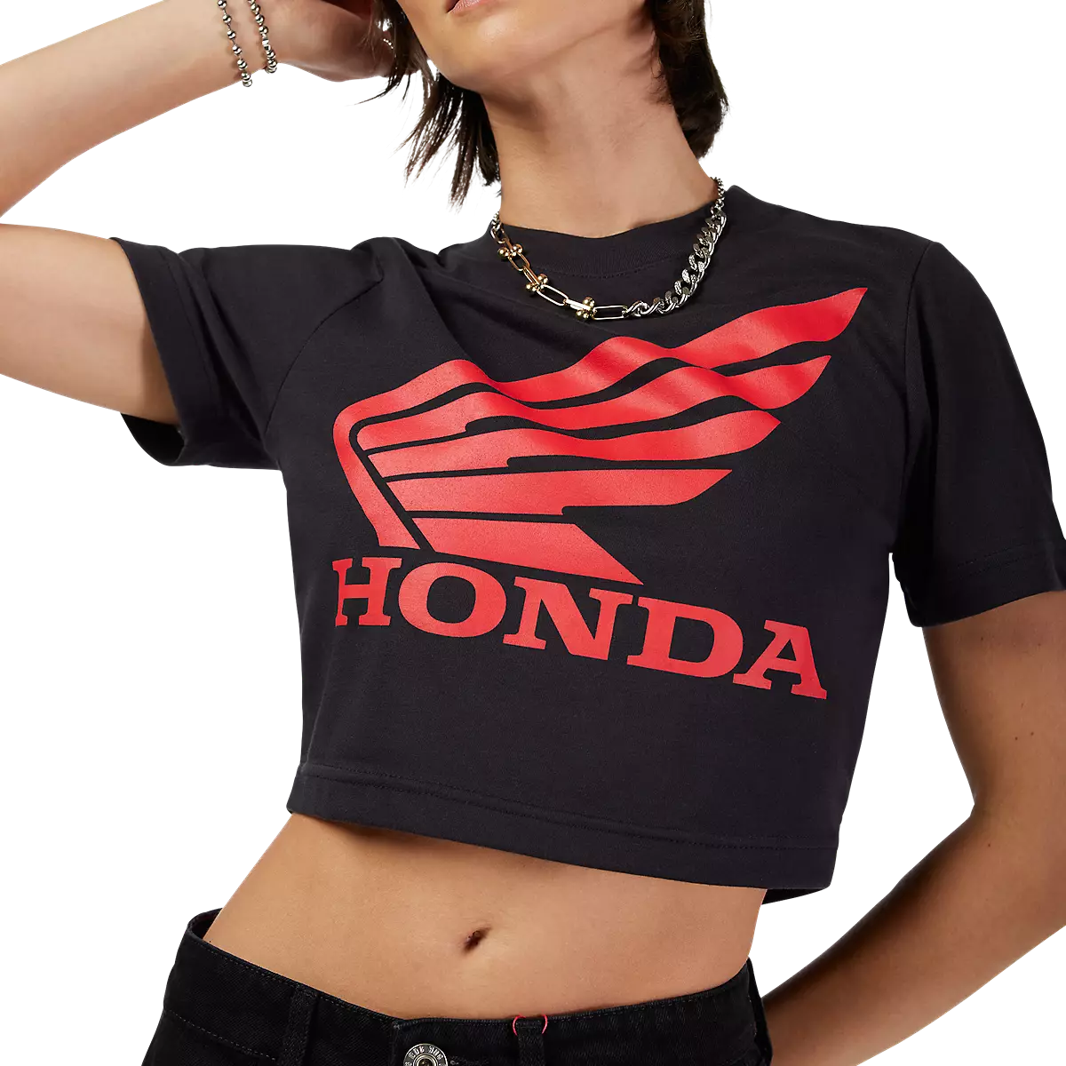 Fox Racing - Womens Fox X Honda Baby Tee-Black (33587-001)