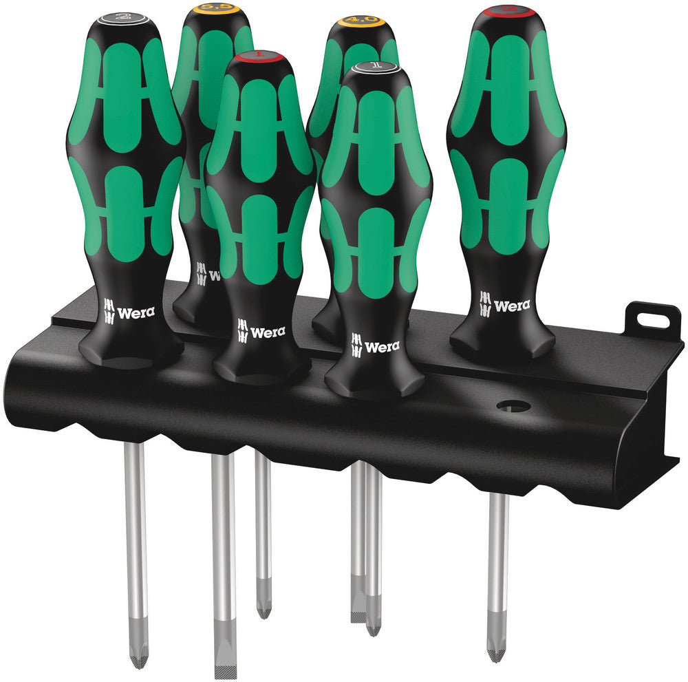 Wera Tools - 335/350/355/6 Screwdriver set Kraftform Plus Lasertip and rack