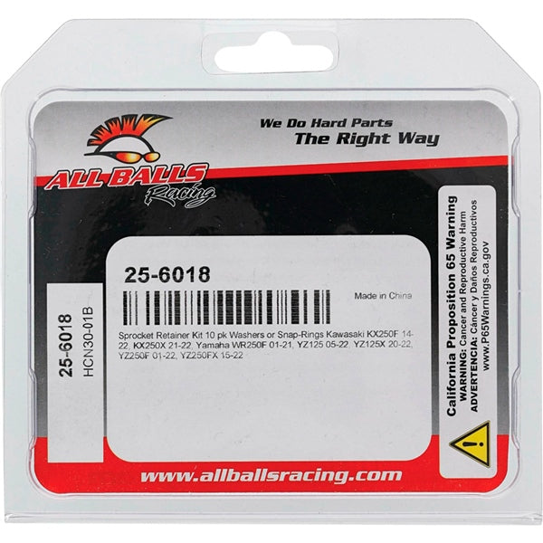 AllBallsRacing-COUNTERSHAFT WASHER QTY10 KAWA ALLBALLS 25-6018 723980437603