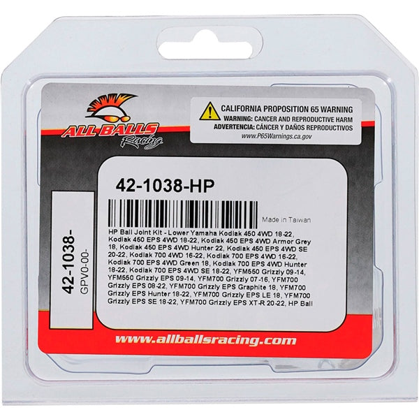 AllBallsRacing-BALL JOINT HP KIT LWR/UPR YAM ALLBALLS 42-1038-HP 613310810056