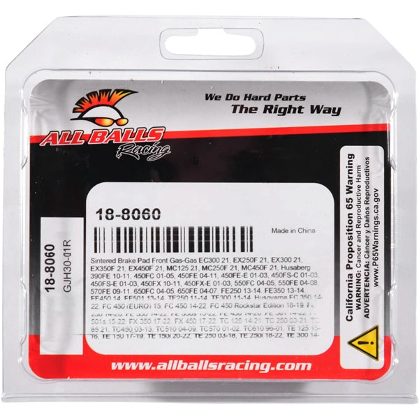 AllBallsRacing-18-8060 BRAKE PAD ALL BALLS 18-8060 714205025736