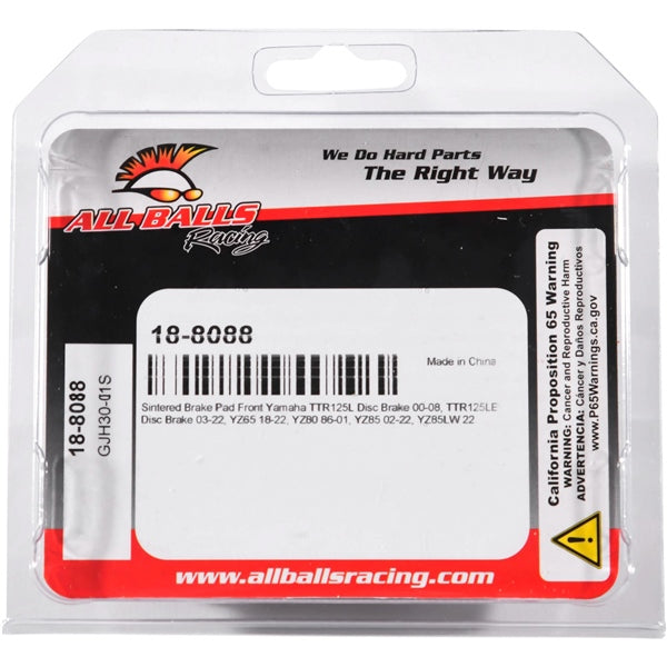 AllBallsRacing-18-8088 BRAKE PAD ALL BALLS 18-8088 714205025897