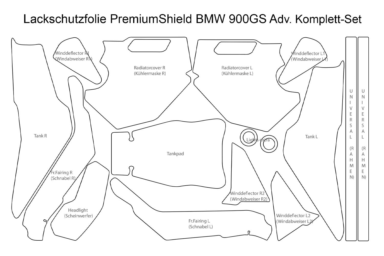 PremiumShield - Complete Paint Protection Set for BMW F 900 GS ADV.