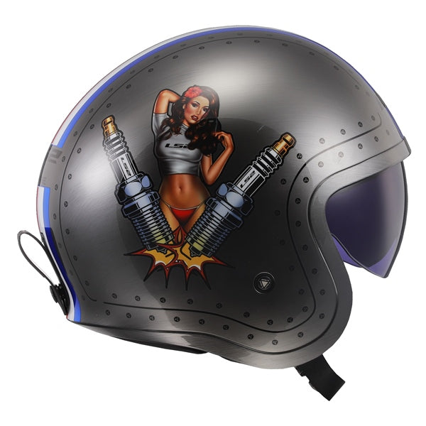 LS2-HELM SPITFIRE SPARK BRUSHED ALLOY 2XL 599-1176 6934432874530
