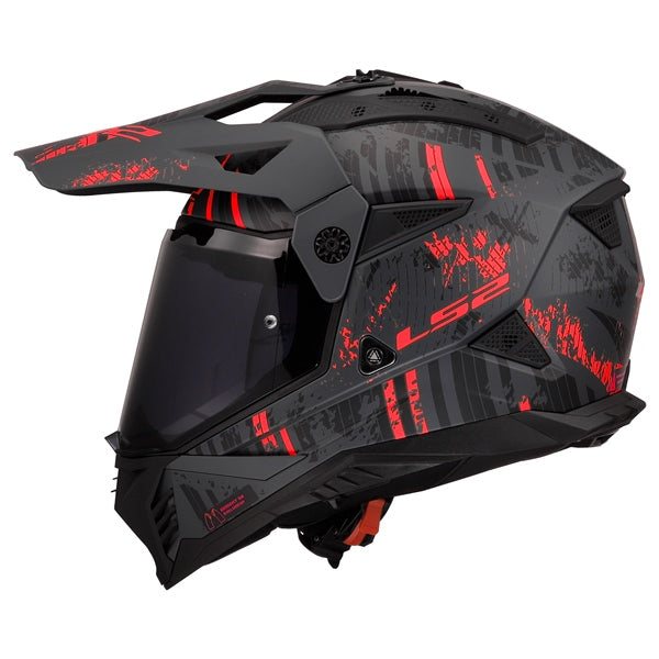 LS2-HELM BLAZE II CRAZY W/SUNV LGY/RD 3XL 702-1117 6942141715181