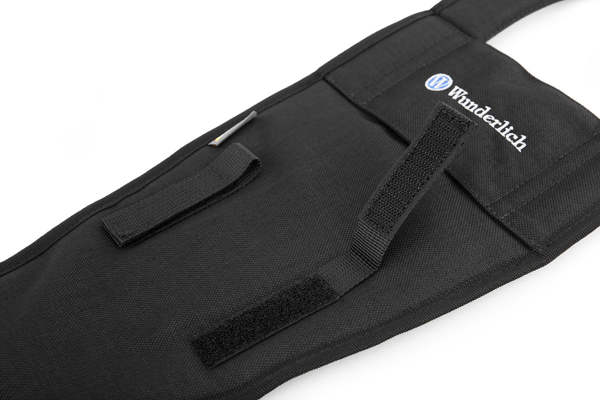 The mounting system is attached to the vehicle with minimal hand pressure and the tank bag can be quickly fastened to it.