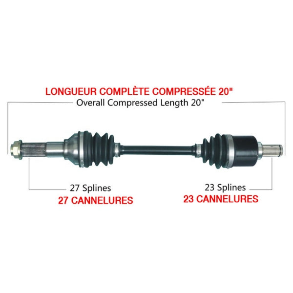 Kimpex - Complete Rear Left/Rear Right Axle for Yamaha (YAM-7033K)